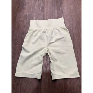 Gymshark Fit Seamless Cycling Shorts Pale Lime Yellow High Waisted GLSH4250‎ S thumbnail 3
