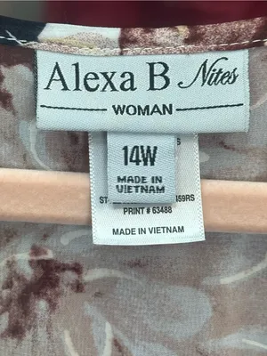 Alexa B Nites Floral Chiffon Maxi Dress Size 14W Wrap V Neck Flutter Sleeve thumbnail 7