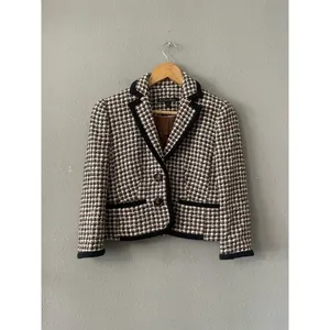 Brooks Brothers Checked Tweed Cropped Jacket thumbnail 5
