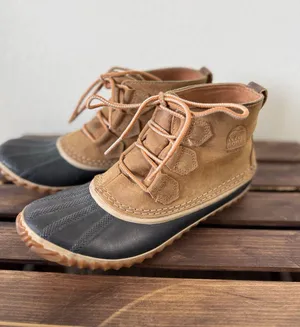 SOREL Out N About Waterproof Brown Leather & Rubber Lace Up Duck Boots Size 9 thumbnail 1