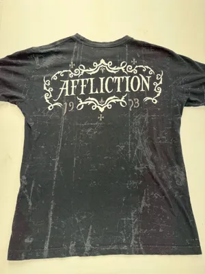 Affliction Shirt Mens M Black Tried Truth Eagle Pre-L❤️ved thumbnail 2