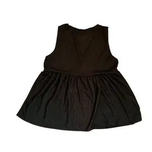 Zig Zag Stripe Black Pink Waffle (2) Sleeveless Babydoll Top 2XL NWOT Plus‎ Size thumbnail 4