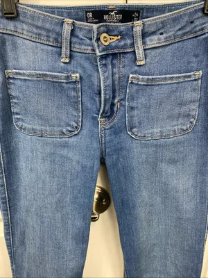 Hollister Low-Rise Bootcut Jeans Womens 0R 24x32 Medium Wash Soft Stretch Denim thumbnail 3
