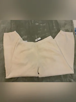 Women’s Gap Brand Cozy Cream Plush Jogger Pants with Pockets Size Medium Petite thumbnail 6