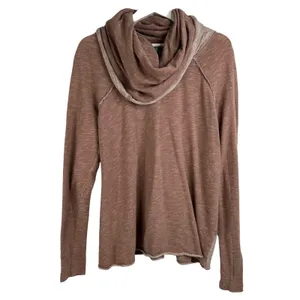 FP Beach Free People S / M Top Cowlneck Cocoon Pullover Oversized Slouchy Rose thumbnail 3
