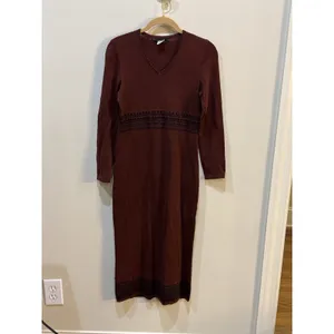 Peruvian Connection Long Sleeve Pima Cotton Sweater Dress Tribal Size XS thumbnail 3
