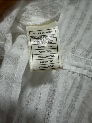 Steve Madden White Peasant-Style V-Neck Blouse - Size Small thumbnail 4