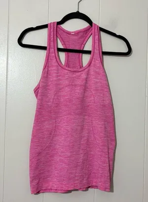 Lululemon Swiftly Tech Heathered Pink Racerback Athletic Tank Size 8 thumbnail 1