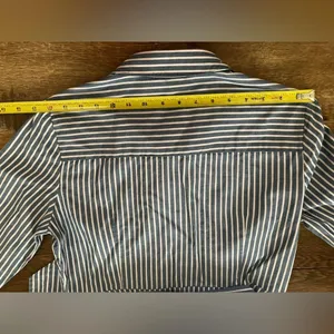 Tommy Hilfiger Women Blue Shirt Dress Pin Stripe 3/4 Sleeve Button Collar thumbnail 9