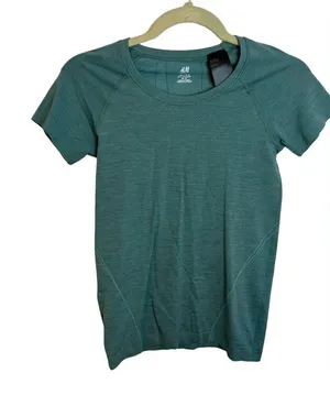 H&M Sport Teal Seamless Active Tee thumbnail 1