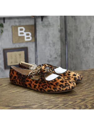 NWT A New Day Tasmin Velvet Mary Jane Flats 94568234 Leopard Brown Multi 11M thumbnail 2
