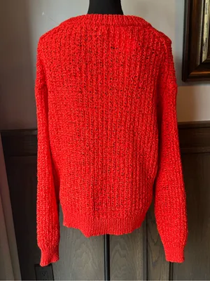 a new day bright orange open knit Crewneck Sweater xxl nwt thumbnail 4