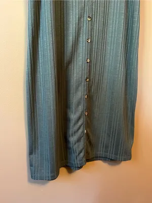 Splash Olive Green Ribbed Button-Front Dress thumbnail 3