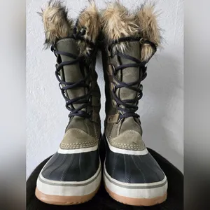 Sorel Women’s Waterproof Shearling Winter Boots Black/Green Size 9 thumbnail 2
