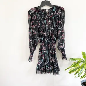 MISA Los Angeles Lexie Mini‎ Dress XS Silk Floral Boho Party Date Night Chic thumbnail 4