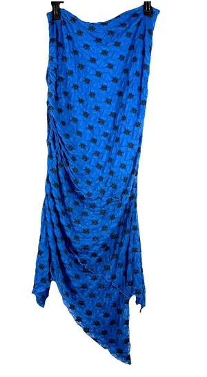 NWOT FREE PEOPLE Margot Convertible Maxi Skirt / Dress Blue XS Asymmetrical boho thumbnail 3