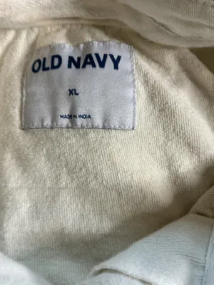 Old Navy Men's XL Long Sleeve Rugby Polo Shirt - Cream/Green Stripes - Heavyweight thumbnail 3