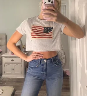 American flag cropped tee thumbnail 1