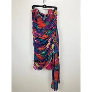 Lulus Uncommon Aesthetic Black Floral Strapless Bodycon Midi Dress Party XL NWT thumbnail 5