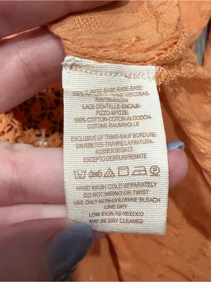 Free People Orange Crochet Lace Button Down Blouse thumbnail 8