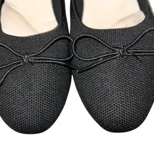 Black Ballet Flats with Bow. New Size 6 thumbnail 2