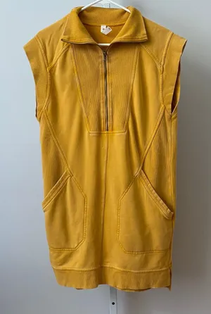 Anthro Daily‎ Practice M Sweatshirt Vest Quarter Zip Ribbed Trim Athleisure thumbnail 1