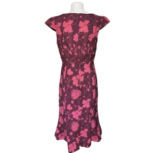 ANTHROPOLOGIE Women’s Cisely Burgundy Floral Trumpet Midi Dress thumbnail 5