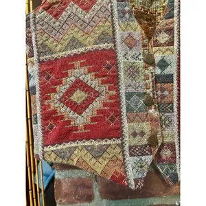 Vintage 90s Gotcha Covered Southwestern Tapestry Vest Aztec Boho Waistcoat Small thumbnail 4