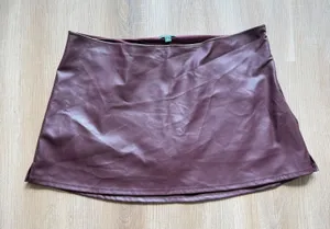 Wild Fable Burgundy Faux Leather Skort Mini Skirt XXL Wine Purple Side Slit thumbnail 1