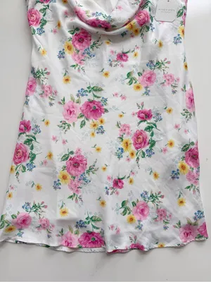 Altar'd State Altar'd Floral Pink Cowl Neck Mini Dress Size Large thumbnail 4