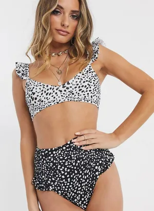 ASOS Black & White Bikini Set thumbnail 1