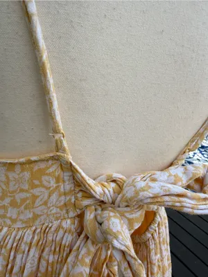 American Eagle Outfitters Gold and White Floral Mini Dress thumbnail 6