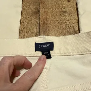 J. Crew Factory Women's Cream Corduroy Straight Leg Pants Sz 29 Classic Preppy thumbnail 3