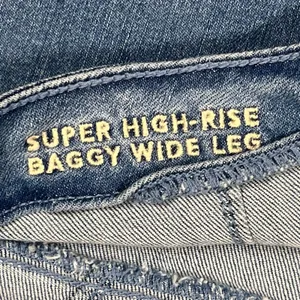 American Eagle Outfitters Women's Wide Leg Jeans - Medium Blue thumbnail 3