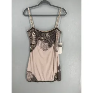 Ruth Tarvydas Beaded Sequin Mini Dress Blush Pink Cocktail Party Womens Sz 6 thumbnail 2