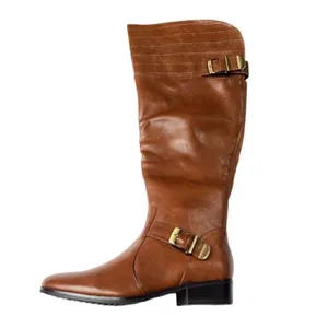 ND Halden Cognac Brown Croc Embossed Tall Riding Boots Size 6.5M thumbnail 2