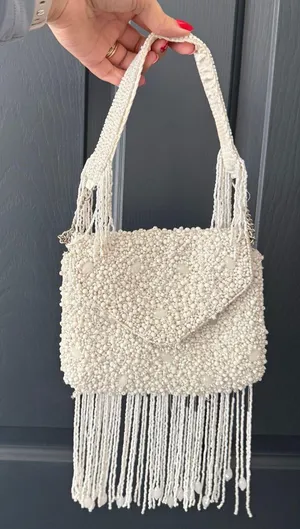 Beaded White Bag thumbnail 1