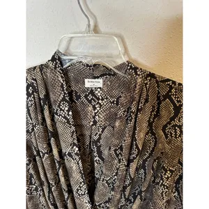 BABATON Snake‎ Print Long Sleeve Draped Bodysuit Women's XS thumbnail 2