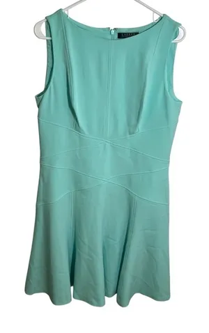 Lauren Ralph Lauren‎ Women's Size 14 Sleeveless Dress Mint Green A-Line Boatneck thumbnail 1