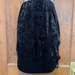 Vintage Y2K Black Velvet Mini Skirt Ruched Witch Whimsigoth Fairy Goth Rave‎ XL thumbnail 6