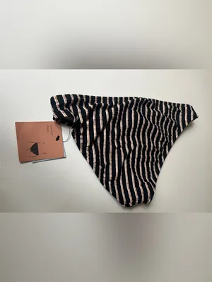 Shade & Shore Low Rise Cheeky Striped Swim Bottoms Small NEW thumbnail 3