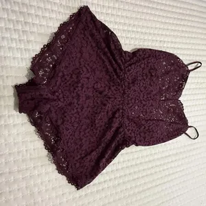 Victoria's Secret Purple Lace Lingerie Lounge Romper Sz S Small thumbnail 12