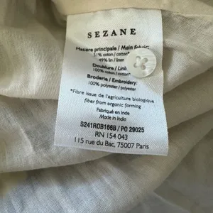 Sézane NWT Alizia Dress Sz 38 Linen Cotton Blend Texuted Embroidered thumbnail 7