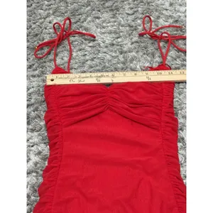 Selfie Leslie Bambi Red Ruched Mini Dress Women’s Bodycon Y2K Clubwear S NWOT thumbnail 14
