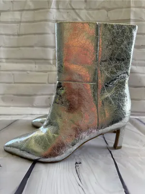 DV by Dolce Vita Gracie Metallic Silver Pointed-Toe Ankle Boots thumbnail 5