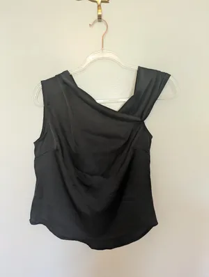 Heartloom Emmalina Satin Top Off The Shoulder Black XS thumbnail 2