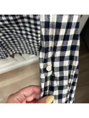 Tommy Hilfiger Gingham Plaid Cotton Flannel Button Down Shirt S Cottage Western thumbnail 5