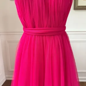 Revelry Hot Pink Tulle Formal Gown Removable Straps $200 4 thumbnail 4