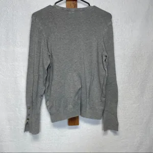 Catherine Malandrino Gray Long Sleeve Crewneck Sweater Size‎ L thumbnail 4