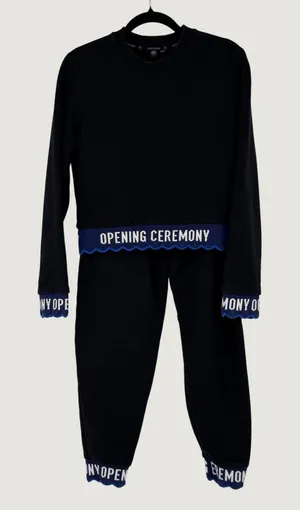 Opening Ceremony Black Scalloped Logo Sweatshirt and Jogger Set‎ Womens XS thumbnail 1
